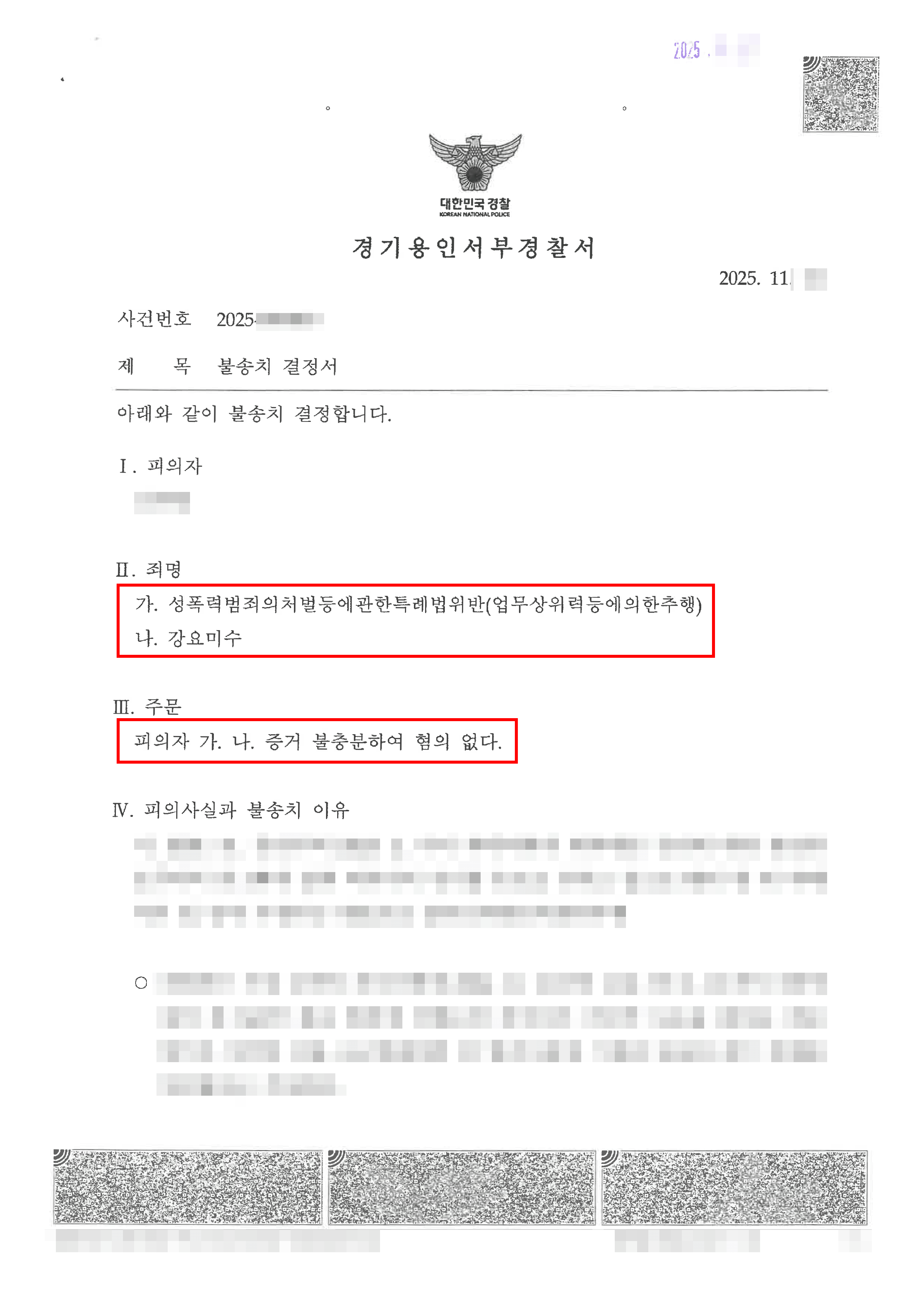 무혐의 | 돈을 빌려준 뒤 업무상 위력 추행 혐의로 고소당한 사례
