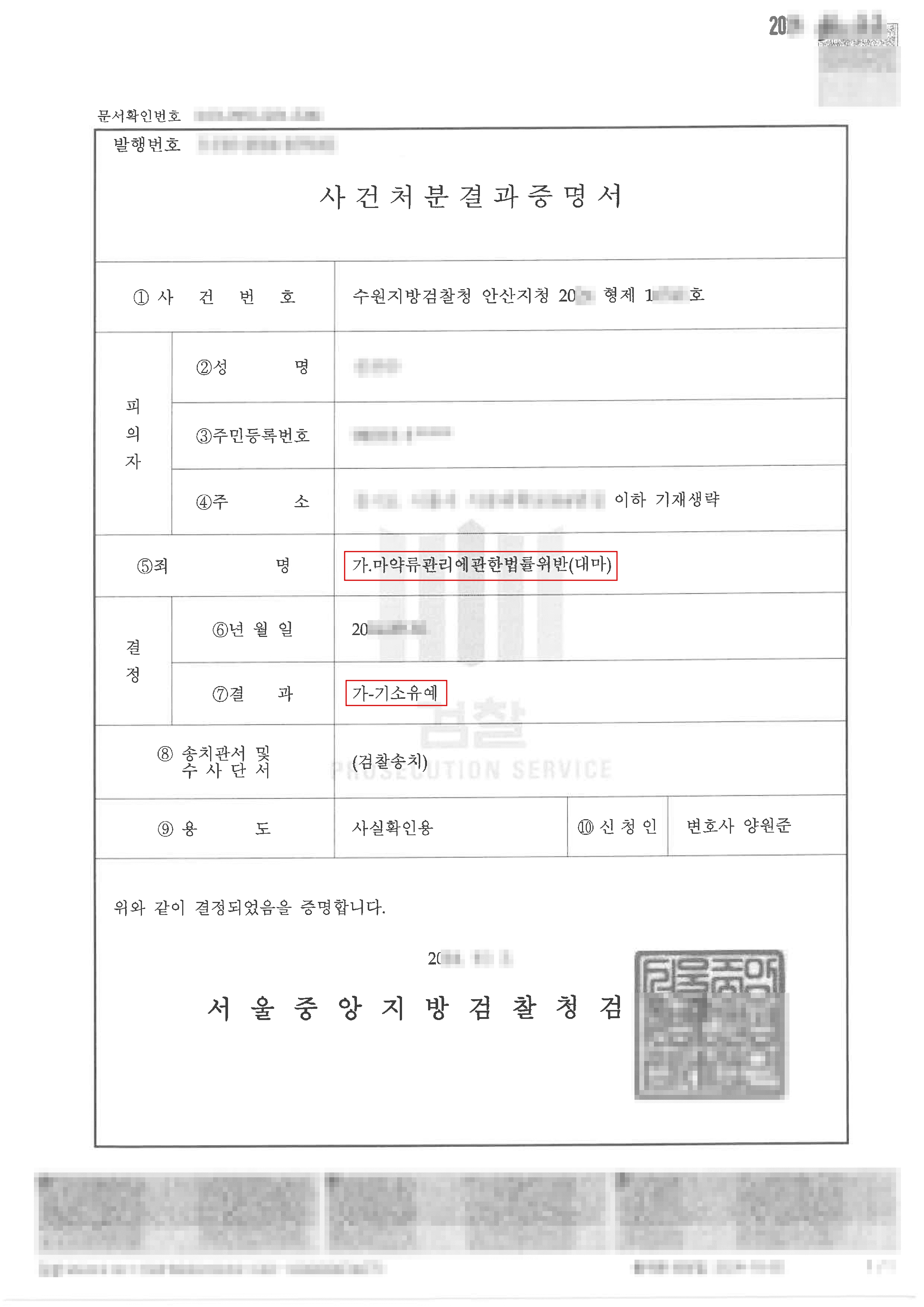 [서초 마약사건변호사] 기소유예ㅣ대마 구입한 의뢰인, 기소유예 받은 사례                                                