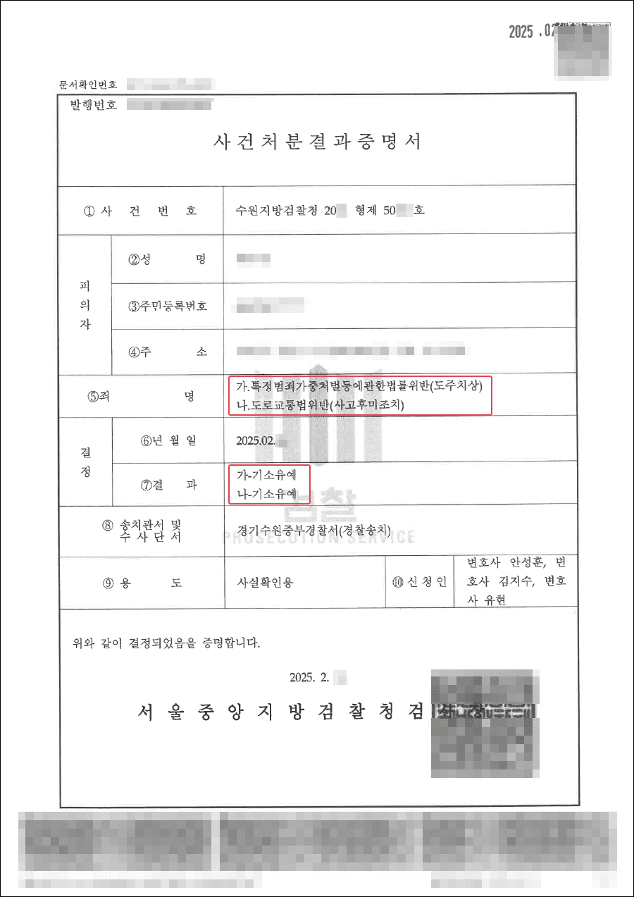 기소유예ㅣ도주치상 및 사고후미조치 사건, 기소유예 이끌어내