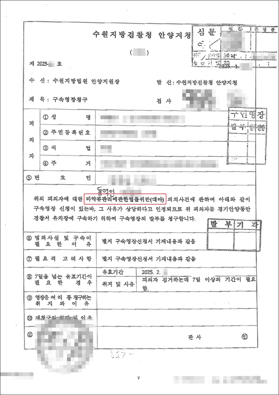 [외국인 마약사건 변호사] 구속영장기각ㅣ대마 판매 및 투약 사건 구속영장청구 기각 사례