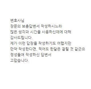 [김나연 변호사] 김나연 변호사님 정성들여 작성하신 답변서 고맙습니다.