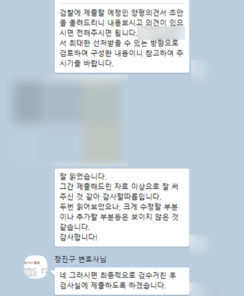 [정진구 변호사] 그간 제출해 드린 자료 이상으로 잘 써주신 것 같아 감사할 따름입니다