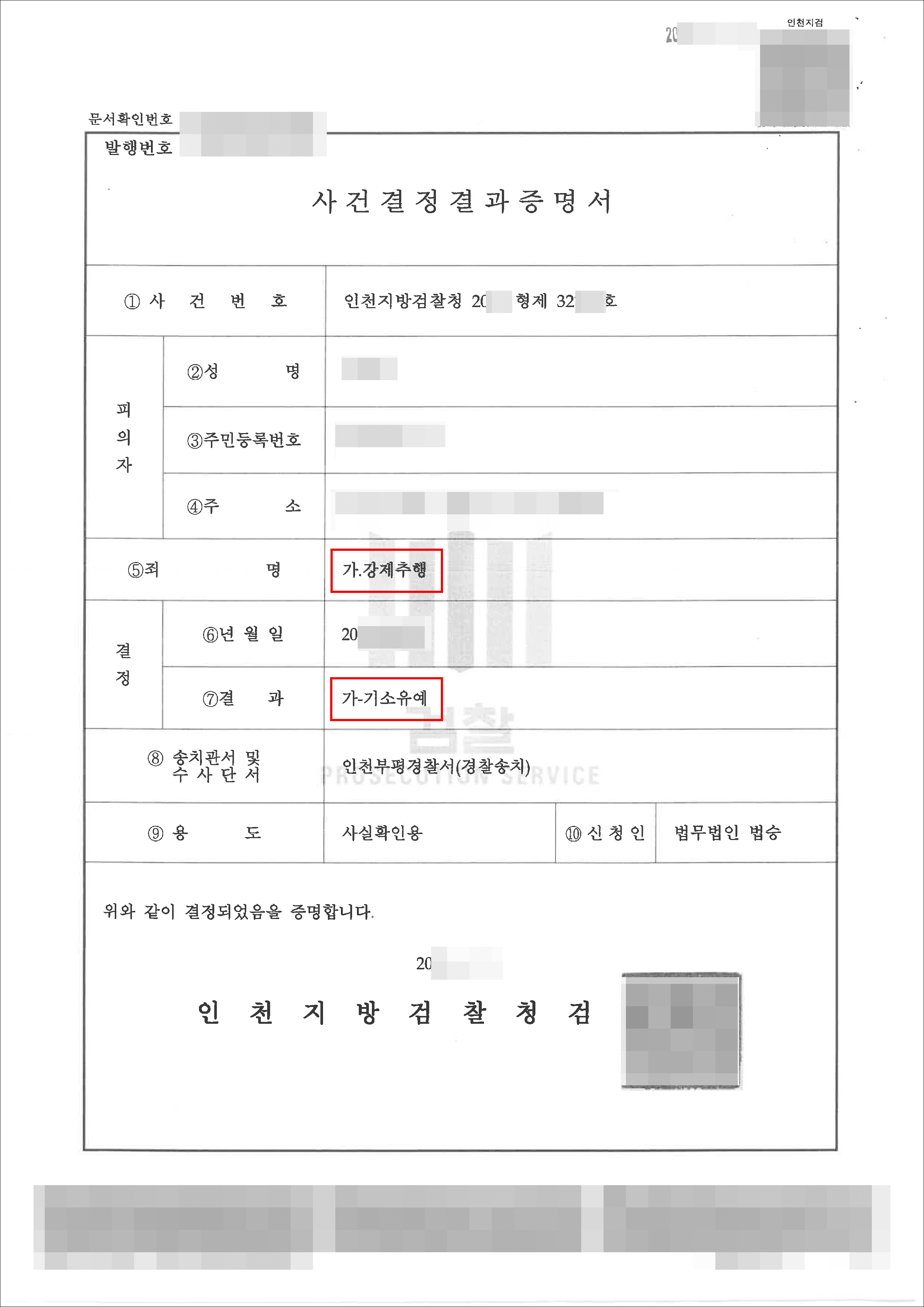 기소유예|강제추행 – 인천지방검찰청 20**형제32***