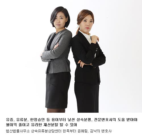 기여분, 유증, 증여, 유류분, 대습상속 등 상속분쟁 및 소송에 대해 의뢰인에게 유리한 소송전략 제시… 가사전문 법산법률사무소