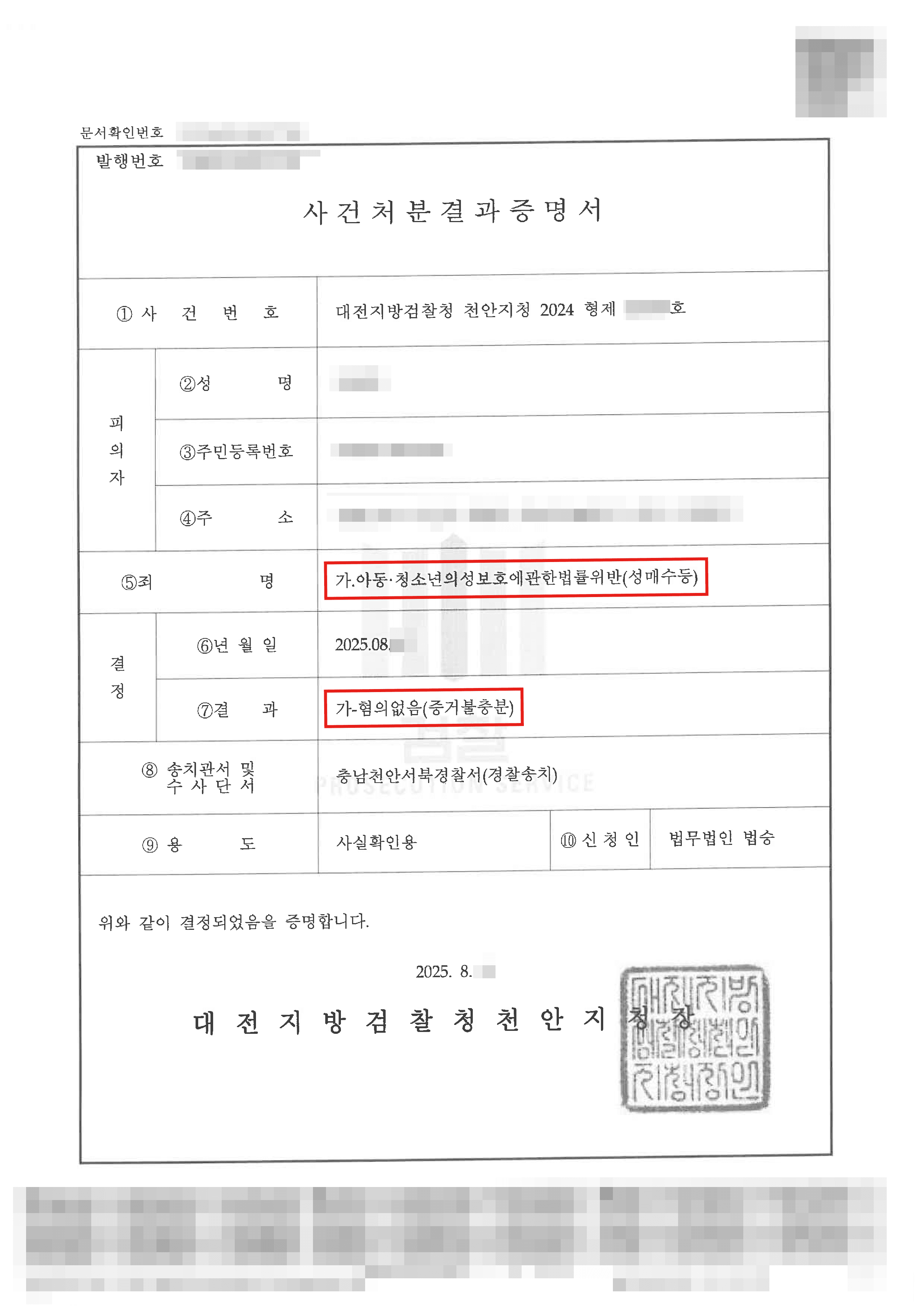 무혐의ㅣ미성년자 성매수 혐의 의뢰인, 무혐의 처분 받은 사례