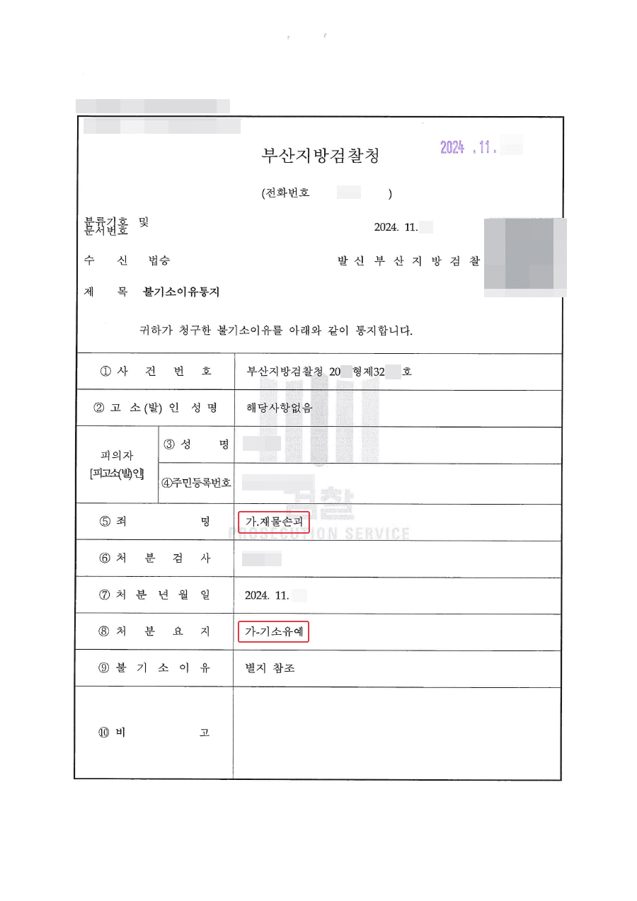 기소유예ㅣ택시기사와의 다툼으로 인해 홧김에 발로 택시를 차, 재물손괴로 연루된 의뢰인 사례