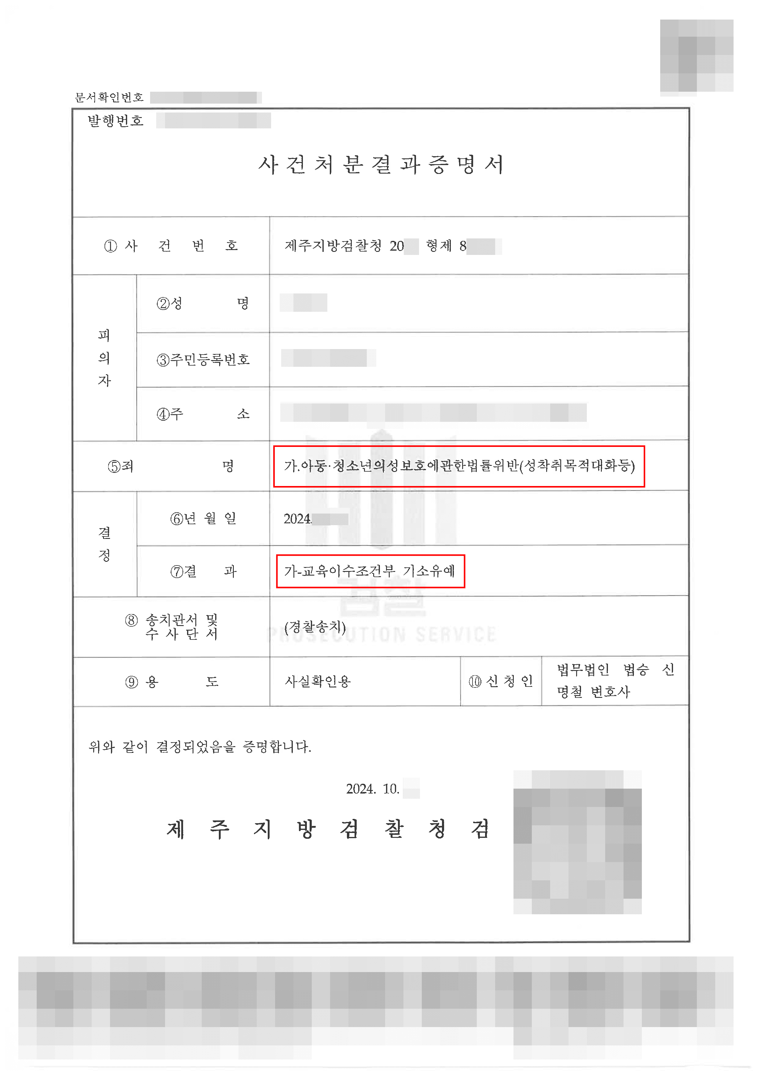 기소유예 | 아청법위반인 미성년자와 성착취 목적 대화 혐의에도 조건부 기소유예를 받은 사례