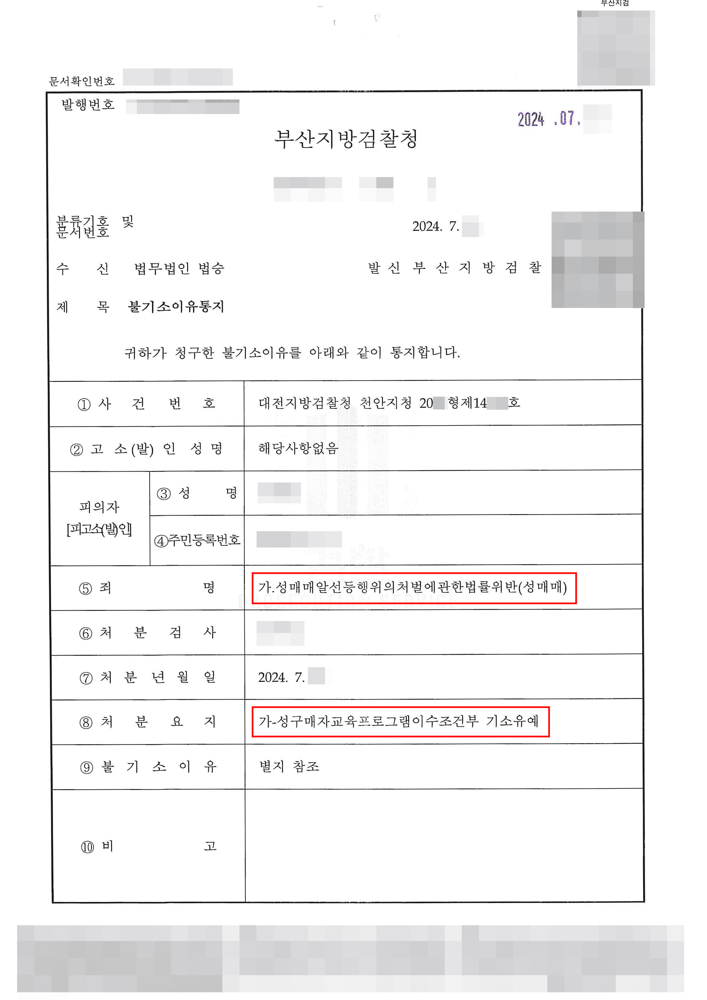 유사성행위로 성매매 연루된 의뢰인 기소유예 사례
