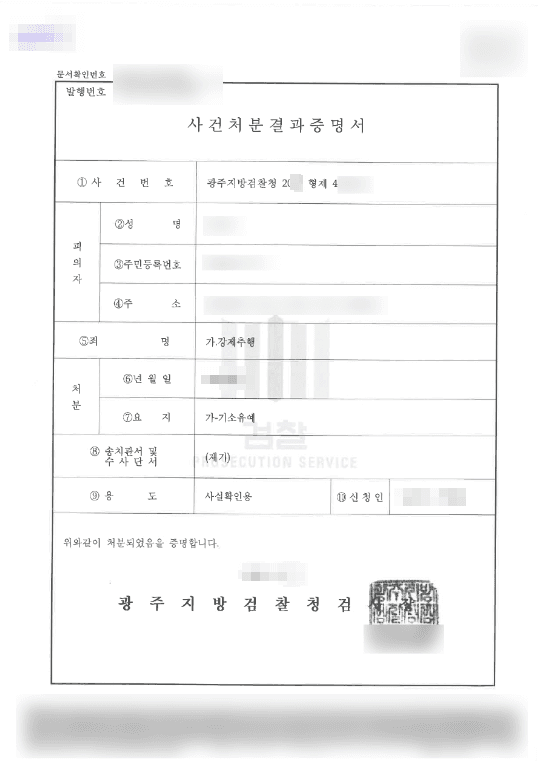 기소유예 | 강제추행 - 광주지방검찰청 20**형제49***호